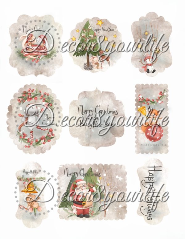 Christmas Digital Downloadable Tags