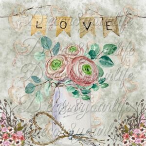 Shabby Chic Floral Scrapbook Paper