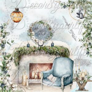 Digital Scrapbook Paper - Ice Blue Winter - Image 2
