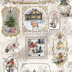 SCRAPBOOK PAPER PACK COLLECTION SHABBY BEAUTIFUL CHRISTMAS