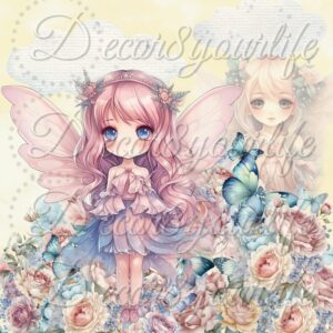 Colorful Fairies and Butterflies Scrapbook Paper Pack