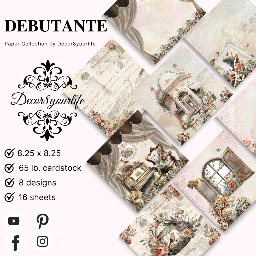 Vintage theme scrapbook paper: Debutante by Decor8yourlife