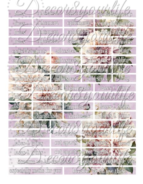 Printable Sentiments, Crafty Words, Word Strips for Scrapbooking, Card Making, Journaling, Mini Albums and other Paper Crafts