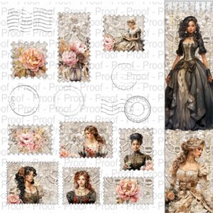 Elegant Shabby Chic Aged White Flowers Digital Download Printful Giftful Papers Vintage Junkjournal Ephemera Junkjournaling Kit Pages Scrapbook Paper Decor8yourlife Handmade DIY Journal