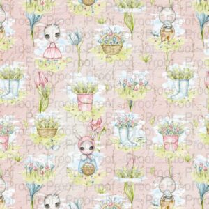 easter bunny Watercolor Spring Floral Digital Paper Summer Shabby Chic Printable Digital Paper Floral Scrapbook kit JunkJournal cute spring bunnies