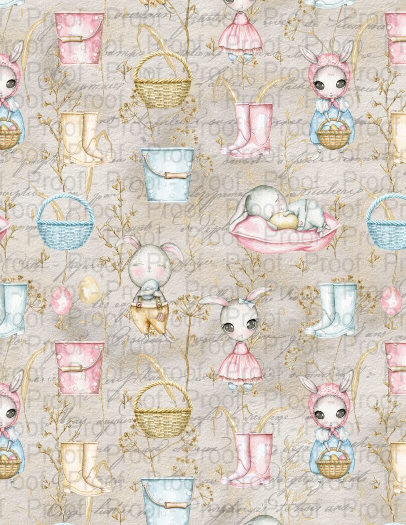 easter bunny Watercolor Spring Floral Digital Paper Summer Shabby Chic Printable Digital Paper Floral Scrapbook kit JunkJournal cute spring bunnies