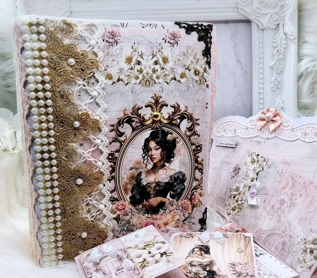 shabby chic mini album,photo album,wedding album,shabby chic,memory book,shabby chic paper,vintage style,wedding,birthday,gift,valentine's day,mother's day,christmas,ideas,gift for her,card stock,glue,crafts,handmade,diy