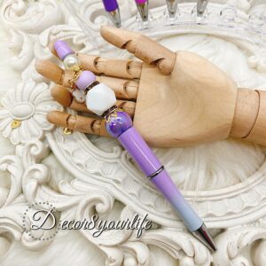Pens,Hello Kitty,Beaded Pens,School,Supplies,Office,Gifts for Her,cutepens,hellokittypen,hellokitty,beadedpens,acrylic beads, metal enamel charm, Crystal bead, metal findings, rhinestone spacers, refill cartridge