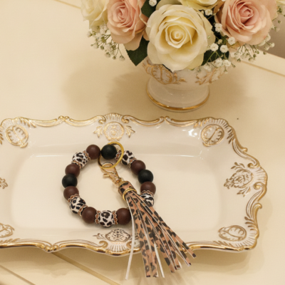 leopard print keychain