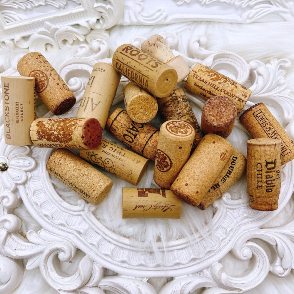 A collection of premium recycled wine corks, perfect for various craft projects and DIY décor ideas.