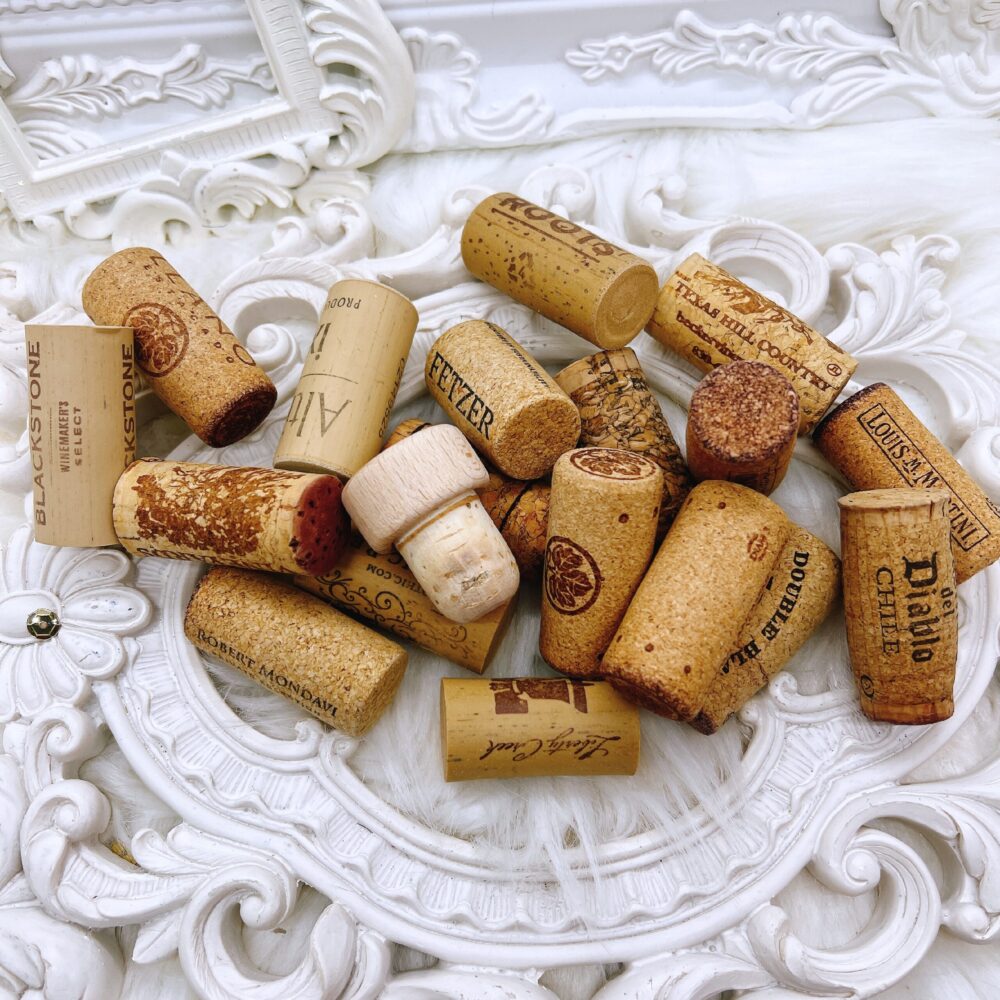 A collection of premium recycled wine corks, perfect for various craft projects and DIY décor ideas.