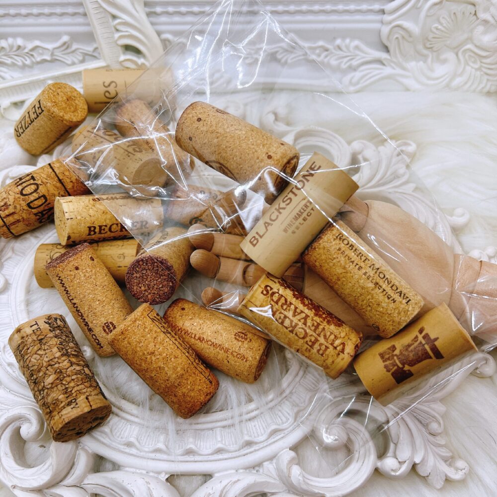 A collection of premium recycled wine corks, perfect for various craft projects and DIY décor ideas.