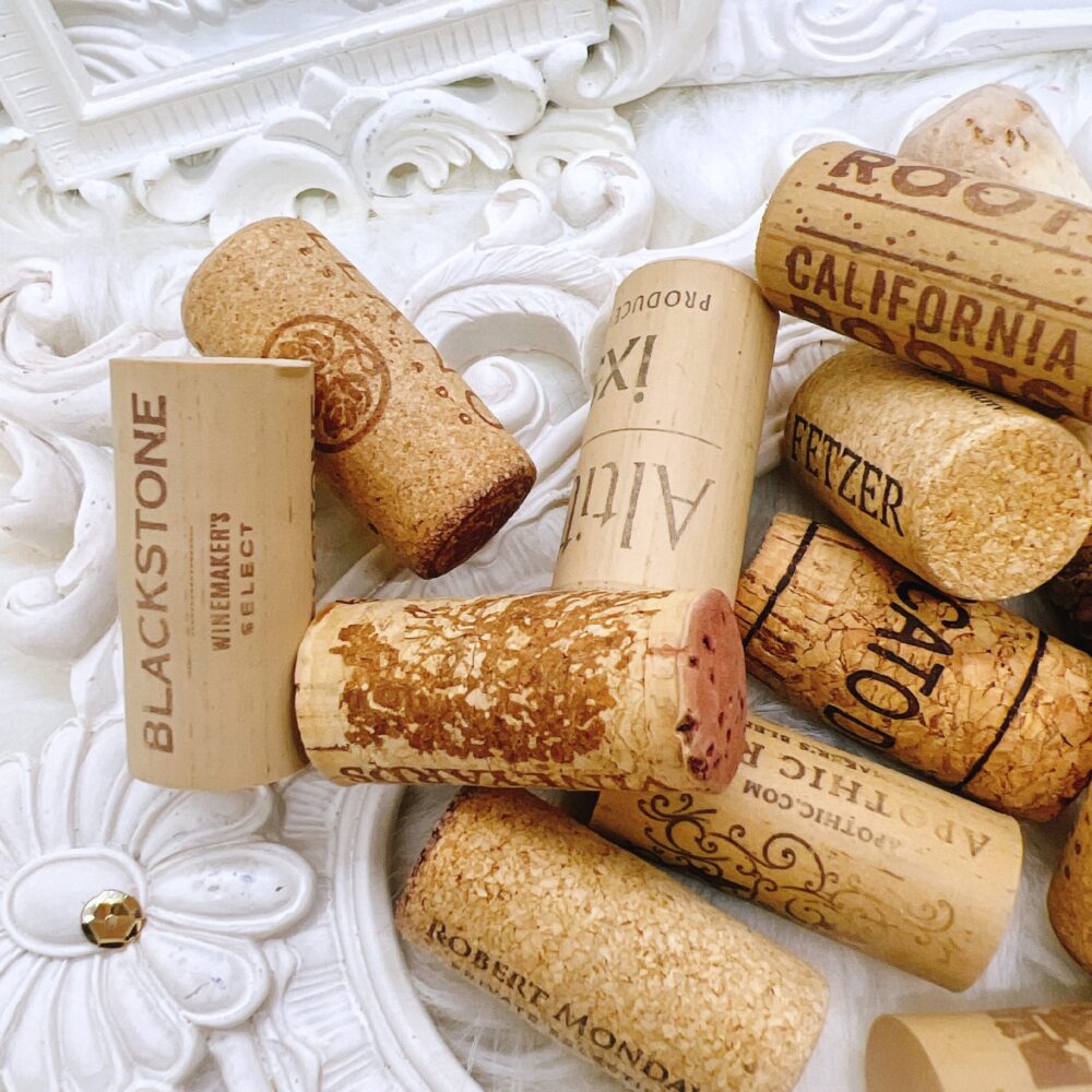 A collection of premium recycled wine corks, perfect for various craft projects and DIY décor ideas.