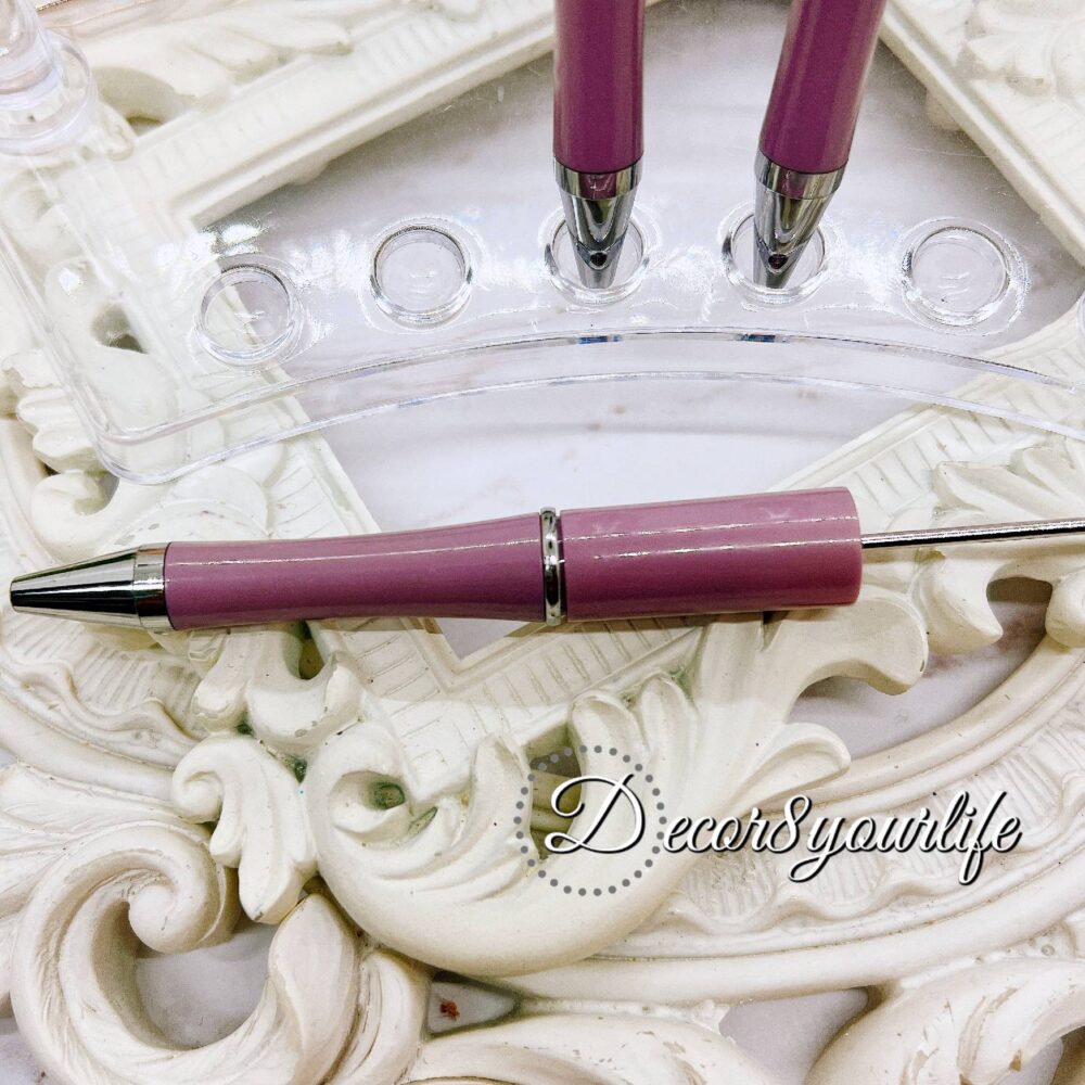 Mauve beadable pen supplies,craft supplies