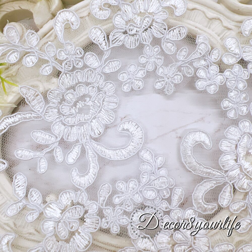 White Bridal Appliques for DIY Crafts.