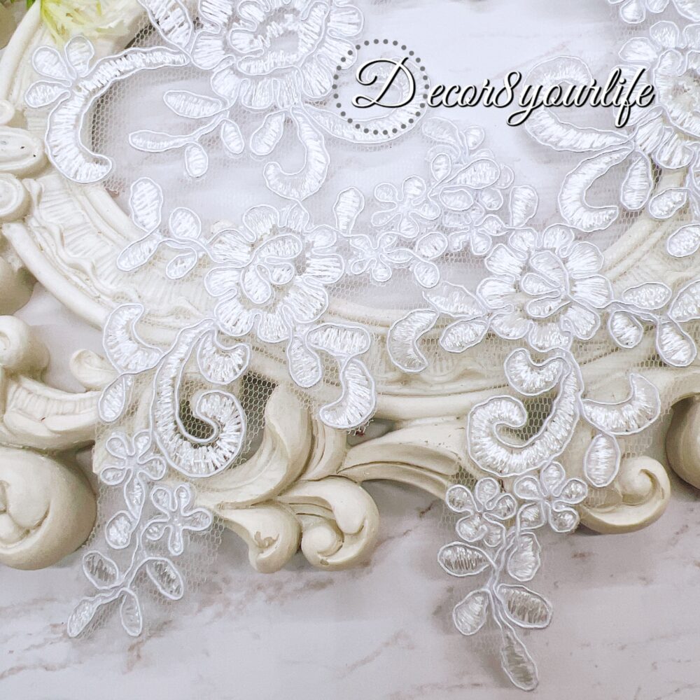 White Bridal Appliques for DIY Crafts.