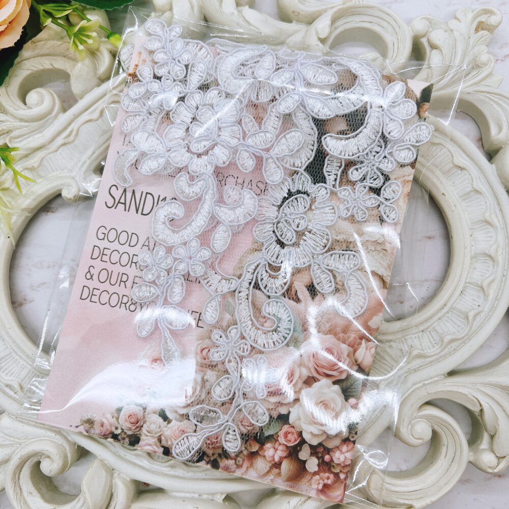 White Bridal Appliques for DIY Crafts.