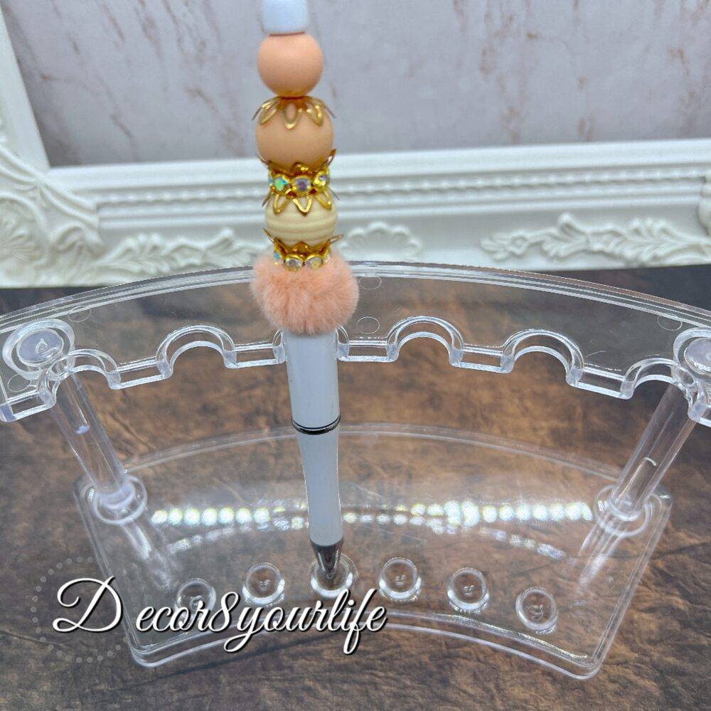 Acrylic Pen Holder - Holds 6 Pens for Display. Acrylic pen holder that holds six pens for display, ideal for handmade and beaded pens.