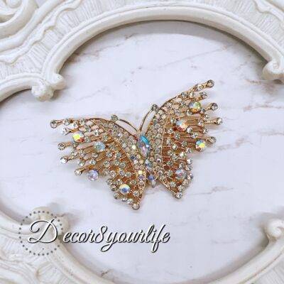 Elegant Large Rhinestone Butterfly brooch,DIY Wedding Craft Supplies,