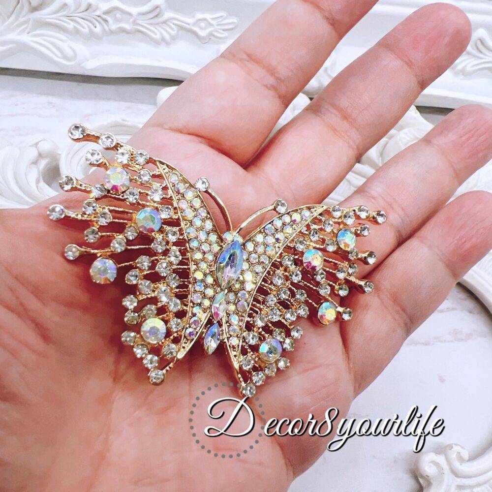 Elegant Large Rhinestone Butterfly,DIY Wedding Craft Supplies,