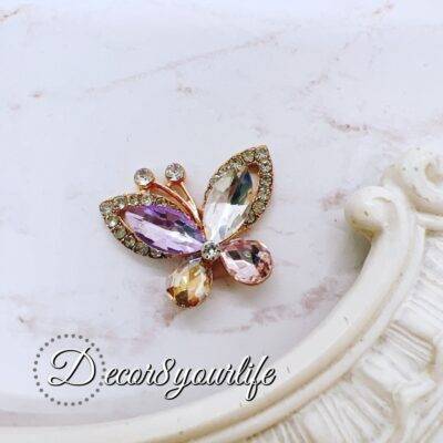 Rhinestone Butterfly with multi-color Crystals