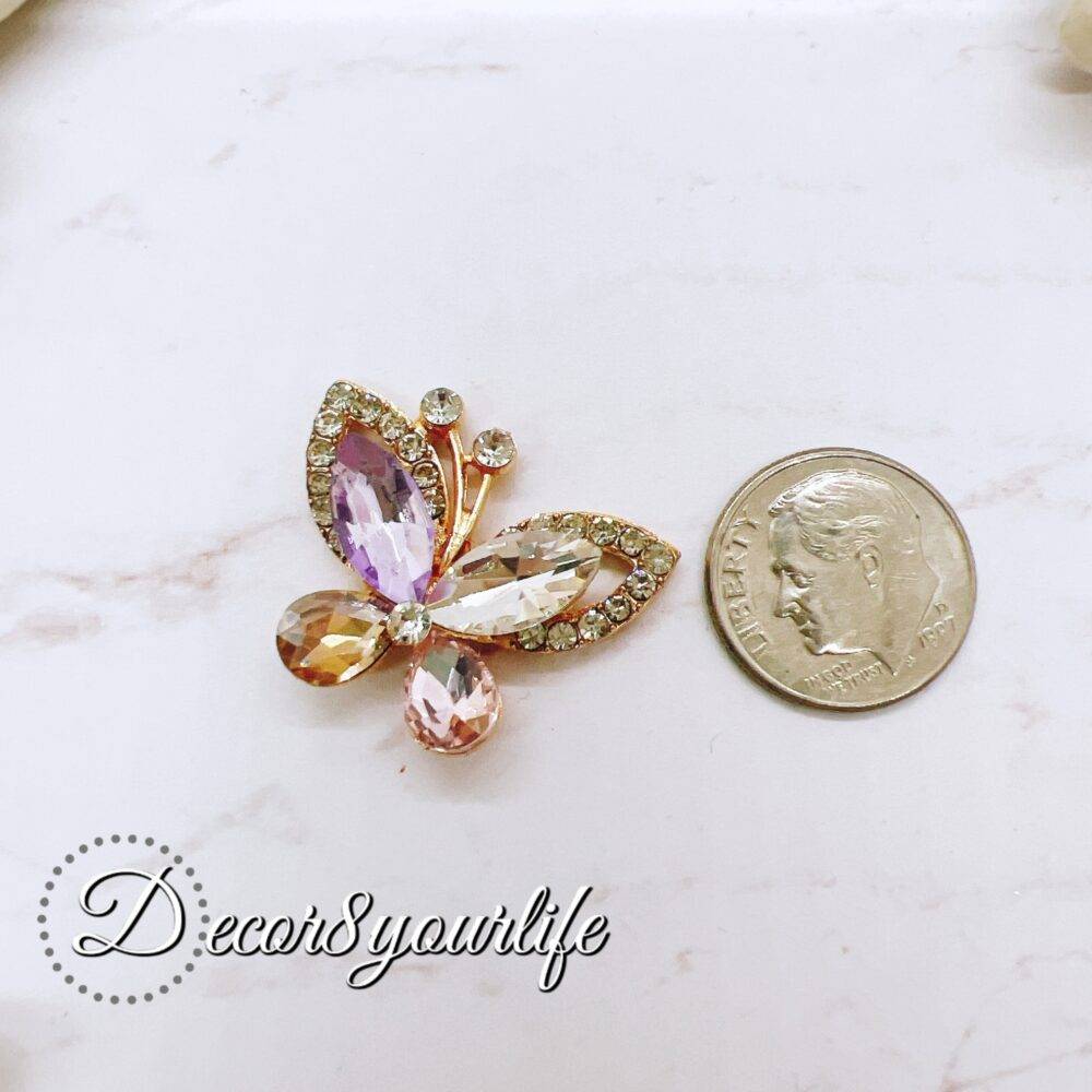 Rhinestone Butterfly with multi-color Crystals