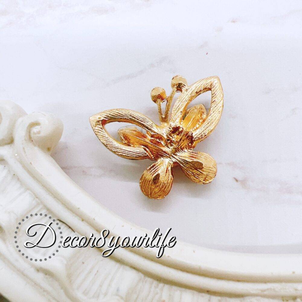 Elegant Rhinestone and Crystal Butterfly Brooch