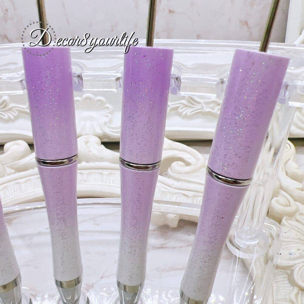 LAVENDER OMBRE BEADABLE PENS WITH SPARKLES,BEADED PEN SUPPLIES