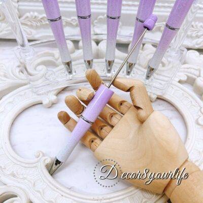 LAVENDER OMBRE BEADABLE PENS WITH SPARKLES,BEADED PEN SUPPLIES