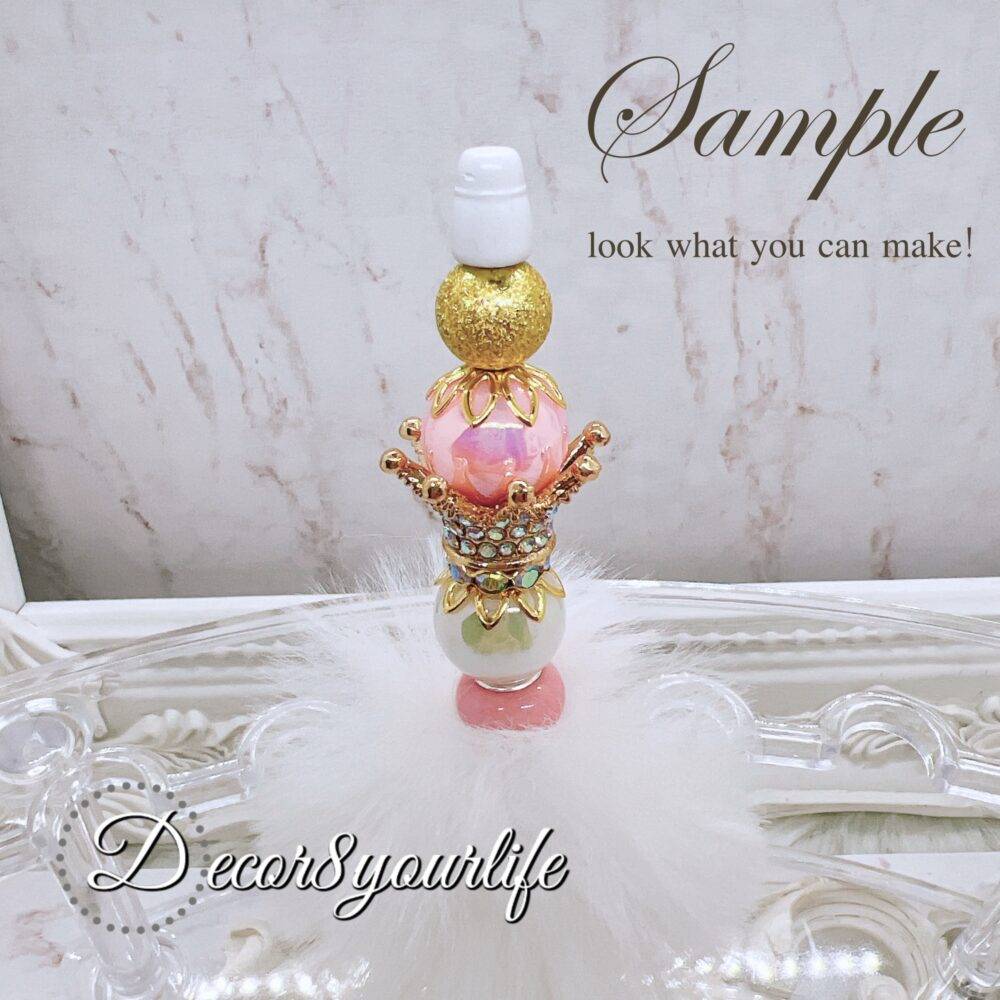 Pink and Gold Bead Kit for Beadable Pens,Gift Ideas, DIY Crafts