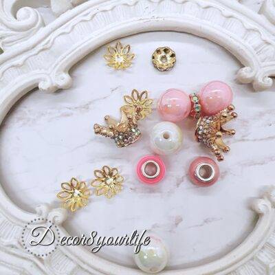 Pink and Gold Bead Kit for Beadable Pens,Gift Ideas, DIY Crafts