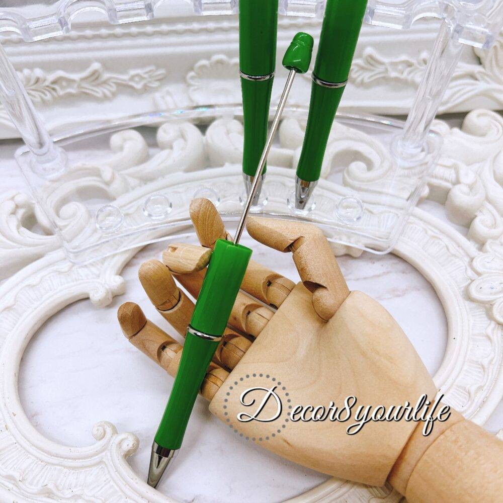 Pretty Country Green Beaded Pen Supplies