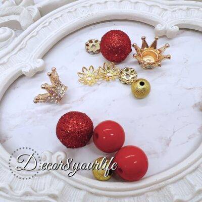 Red and Gold Beadable Pen Kit for Beaded Pens,Craft Supplies