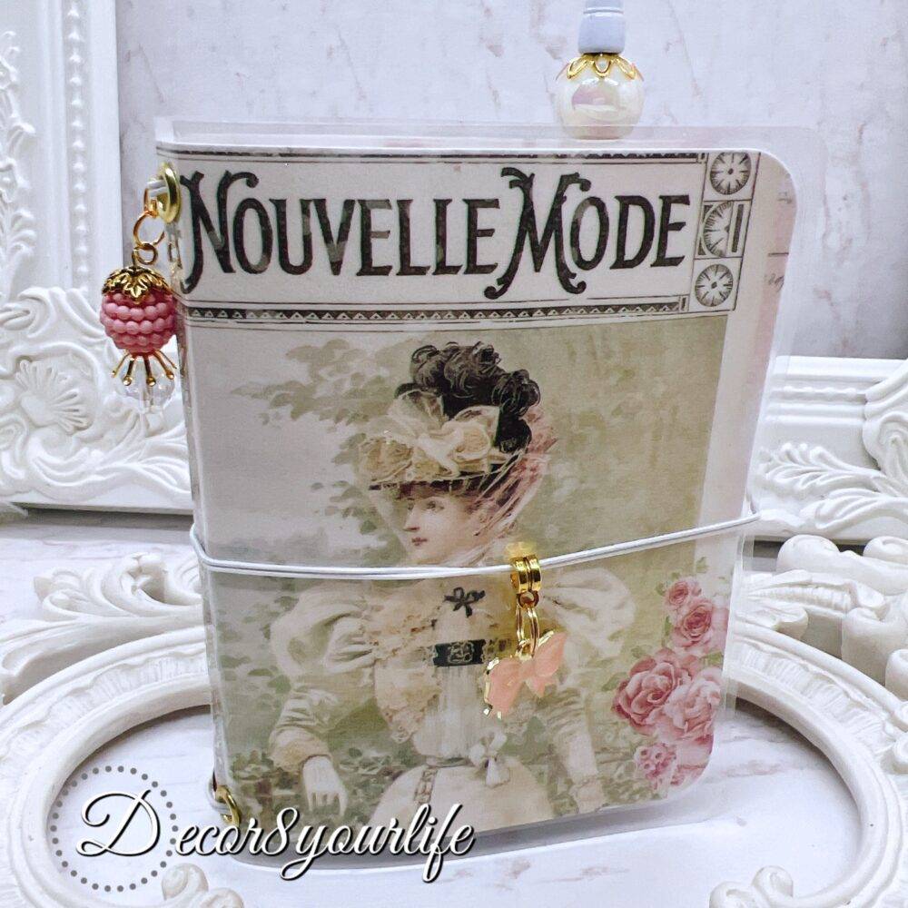 SHABBY CHIC,FRENCH COVER,MICRO TRAVELER'S JOURNAL