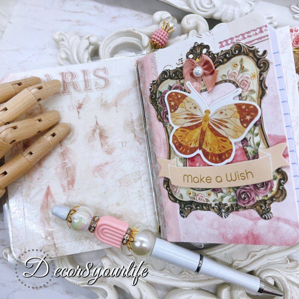 SHABBY CHIC,FRENCH COVER,MICRO TRAVELER'S JOURNAL