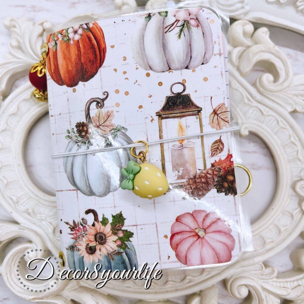 pumpkin theme laminated, micro size, traveler's notebook,handmade journal