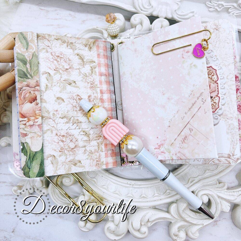 shabby chic stylle,micro size,traveler's notebook,journal