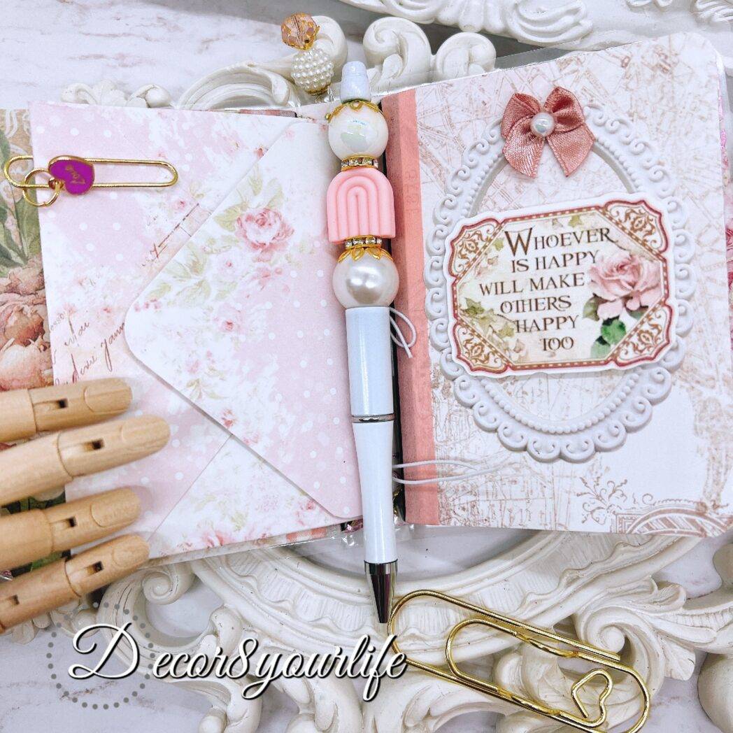 shabby chic stylle,micro size,traveler's notebook,journal