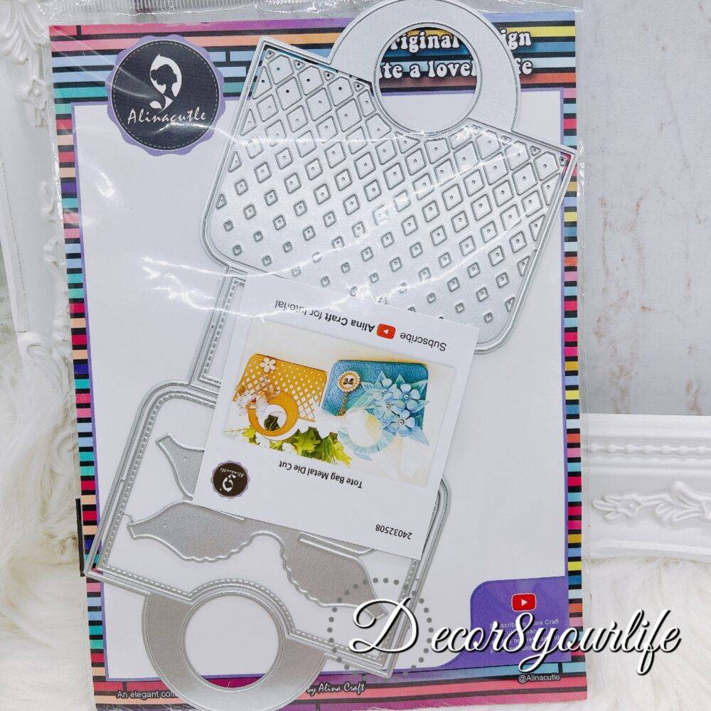 Purse die-set for crafts, DIY paper tote bag cutting dies, metal cutting dies for scrapbooking