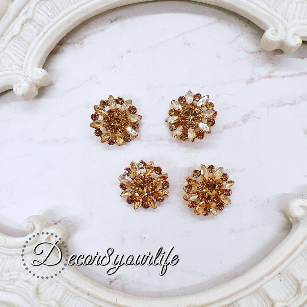 Beautiful, High-end, chocolate color rhinestone buttons,citrine,rhinestones