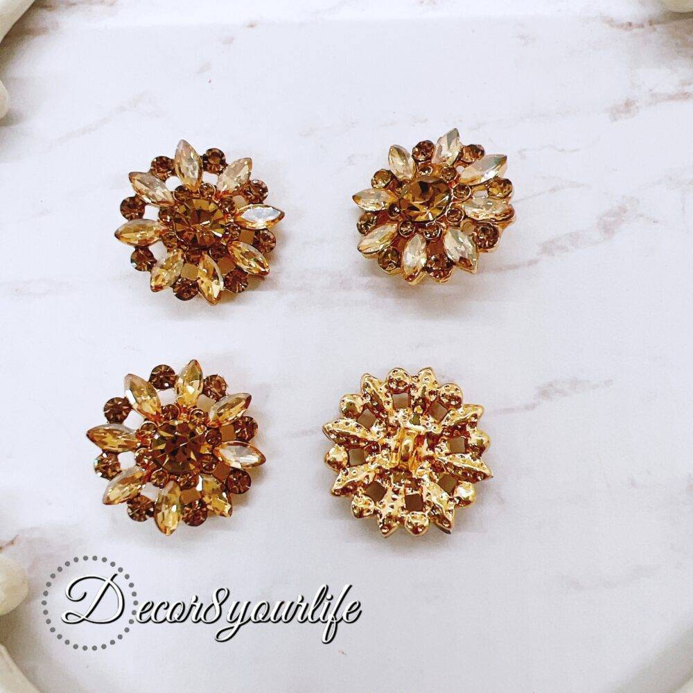 Beautiful, High-end, chocolate color rhinestone buttons,citrine,rhinestones