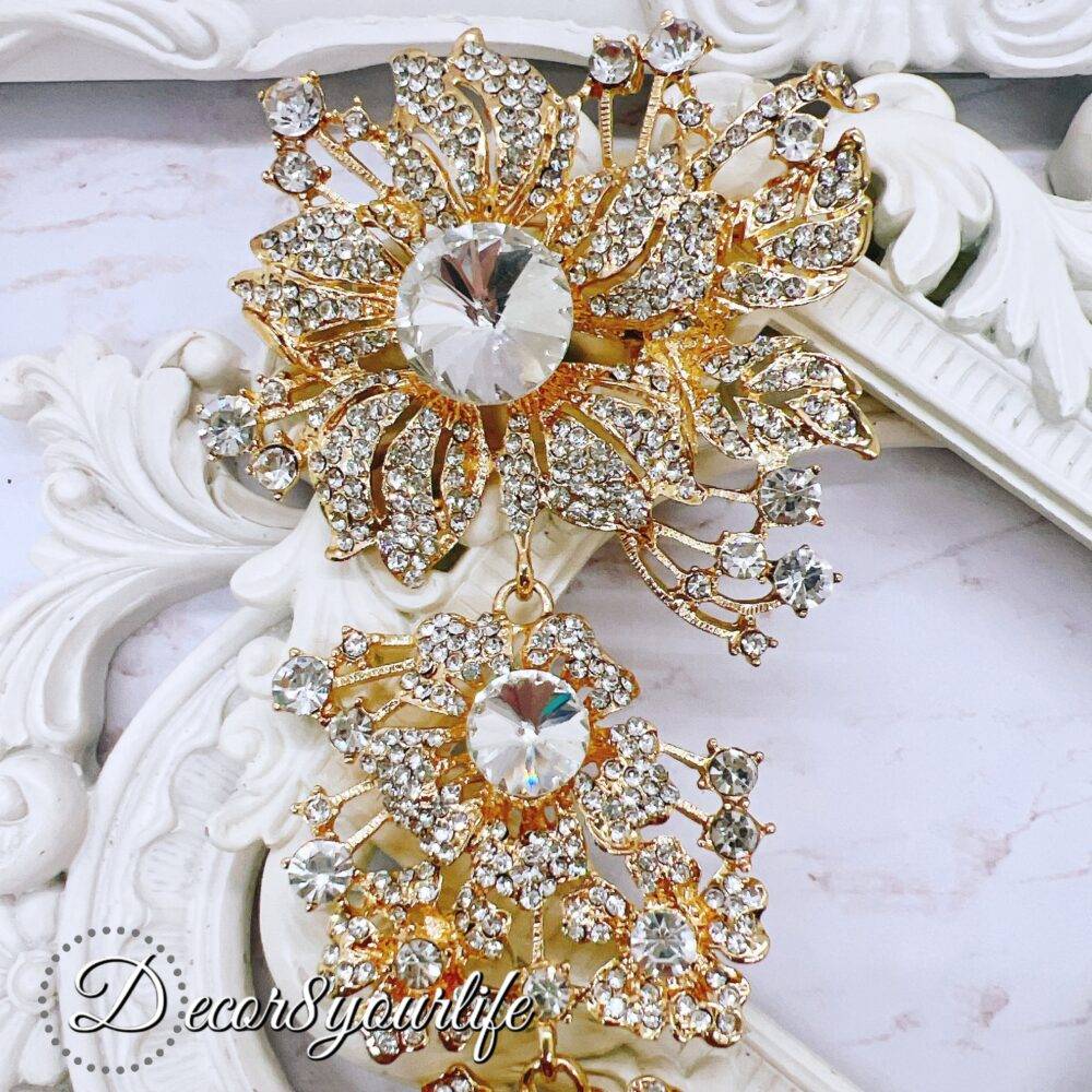 Elegant Cascading Bridal Brooch for DIY Decor and Bouquets