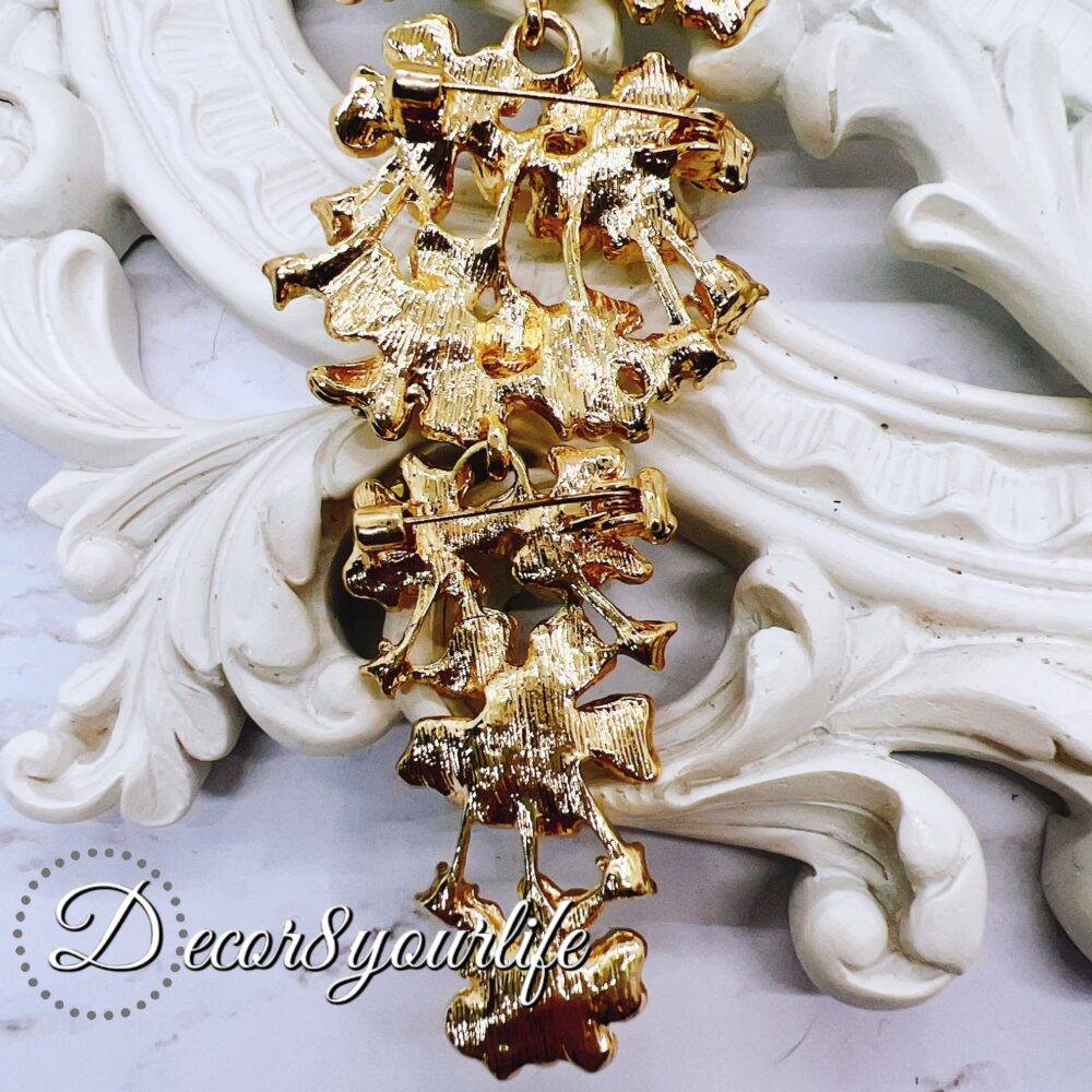 Elegant Cascading Bridal Brooch for DIY Decor and Bouquets