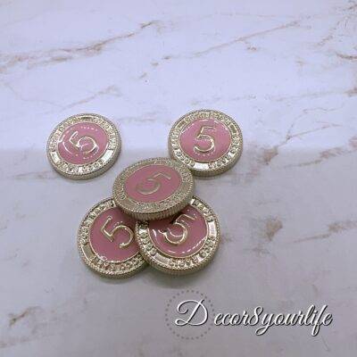 Pink acrylic Flat-back Button for Crafts