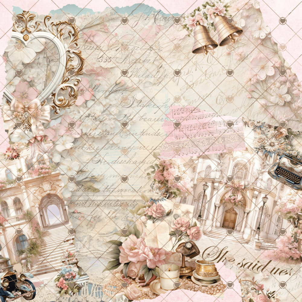 ntroducing the "She Said Yes!" Shabby Chic Scrapbook Craft Kit, an exclusive and meticulously curated collection by Decor8yourlife, designed to infuse your crafting projects with timeless elegance and vintage charm.