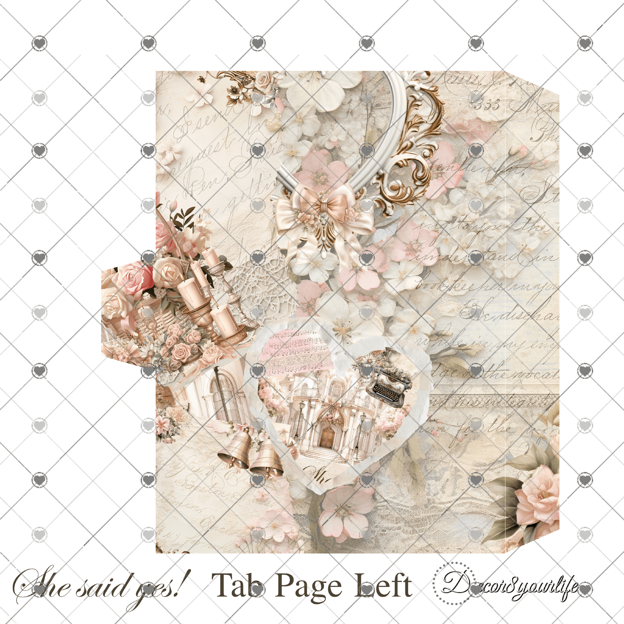 Elevate your crafting experience with the "She Said Yes!" Shabby Chic Scrapbook Craft Kit—where elegance meets creativity.