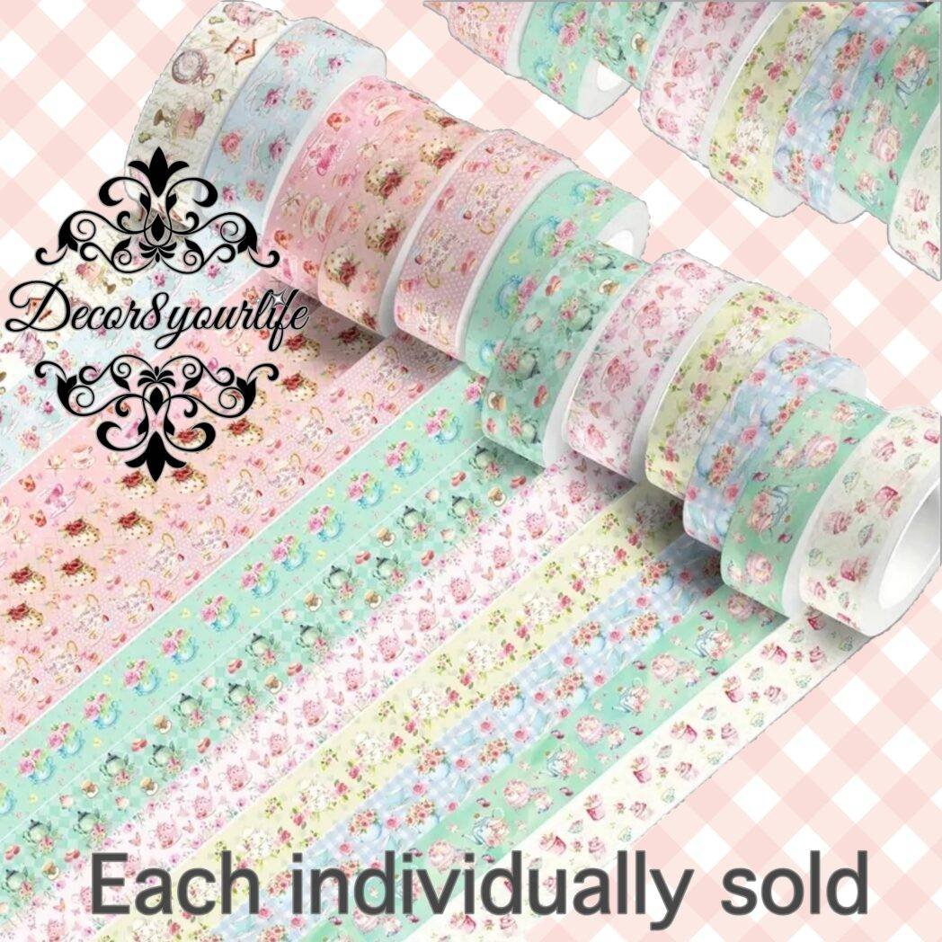 Tea Party Theme Washi Tape – Ideal for scrapbooking, journaling, and gift wrapping