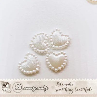 White Heart Embellishments Flatback