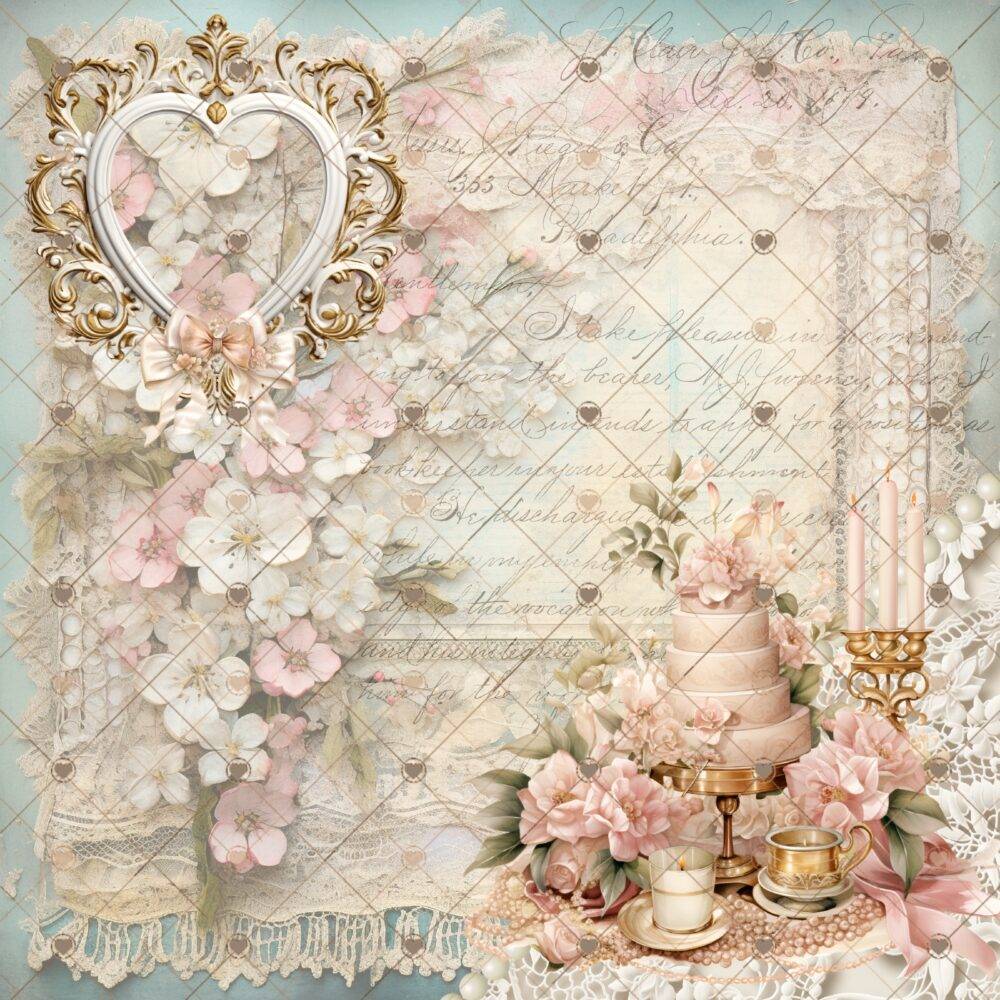 She Said Yes! Digital Shabby Chic Wedding Scrapbook Paper Collection by Decor8yourlife. Perfect for wedding-themed scrapbooks, cards, and invitations. Download instantly!