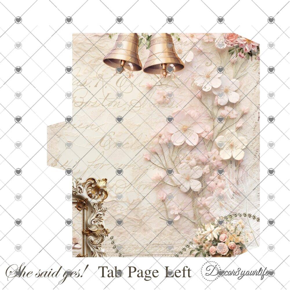 Shabby Chic Wedding Scrapbook Paper Collection by Decor8yourlife – 6 high-resolution designs for DIY wedding crafts.